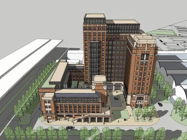Sketchup School Model | Multi story School Teaching Building, Campus Educational Architecture, Classical Style