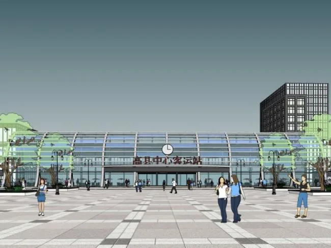 Sketchup Station Road Bridge | Multi story Bus Station, Modern Style