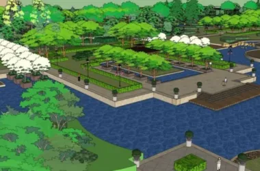 Classical Waterfront Landscape Design in SketchUp-BIM WORLD