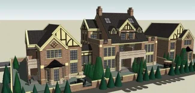 Sketchup Villa Model | Townhouse, Classical Style
