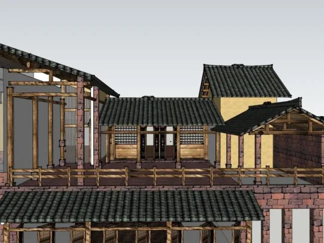 Sketchup Cultural Model | Multi story Visitor Center, Cultural Architecture, Chinese Style