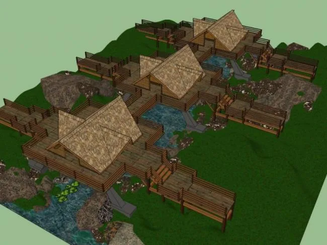 Sketchup Cultural Model | Multi story Visitor Center, Cultural Architecture, Classical Style