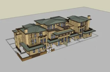 Classical Style Four-Piece Villa SketchUp Model-BIM WORLD