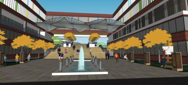 Modern Multi-Story School Campus Design in SketchUp