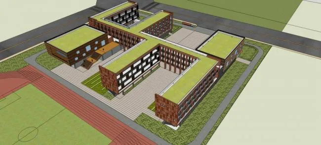 Sketchup School Model | Multi story Primary School, Educational Building, Teaching Building, Modern Style