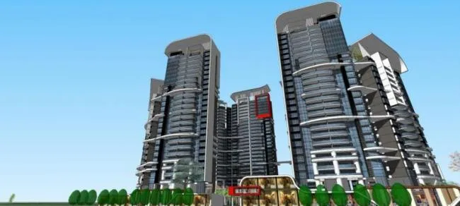 Sketchup Residential Model | High rise Residential Buildings, Modern Style