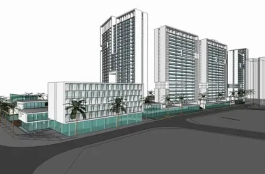 SketchUp Complex Model: Multi-Story High-Rise Office, Hotel, and Commercial Building in Modern Style-BIM WORLD