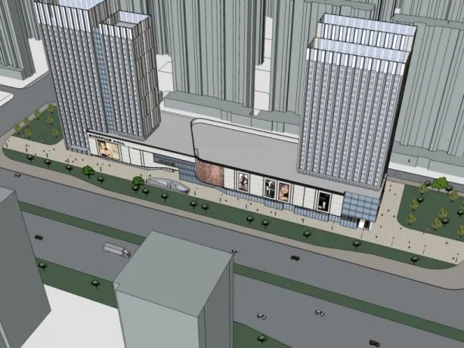 Sketchup Complex Model | Multi story High rise Mixed Commercial Complex, High rise Office, Modern Style