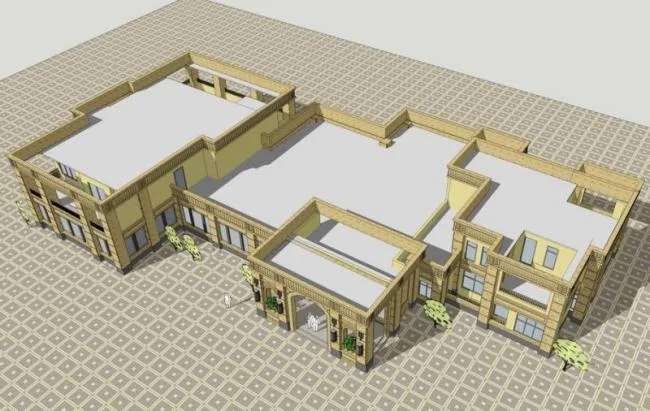 Sketchup Business Model | Multi story Sales Center, Simplified European Style, Classical Style, Commercial Architecture