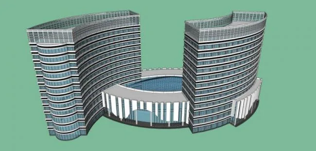 Sketchup Hotel Model | High rise Hotel, Modern Style