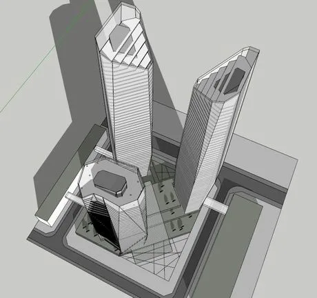 Modern High-Rise Office Building Model in SketchUp