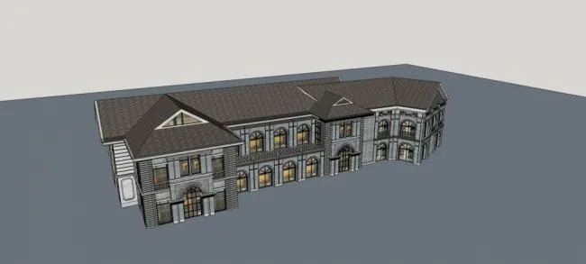 Sketchup Business Model | Republic of China Style, Multi story Commercial Building, New Chinese Style