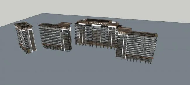 Sketchup Residential Model | High rise apartments, residential buildings, modern style