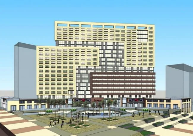 Modern High-Rise Residential and Commercial SketchUp Model