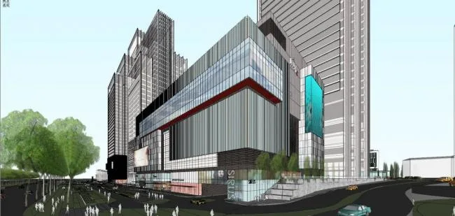 Sketchup Complex Model | Super high-rise commercial complex, office building, modern style