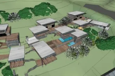 Meihong Xindu Resort Hotel: Modern Multi-Story Mountain Villa SketchUp Model-BIM WORLD