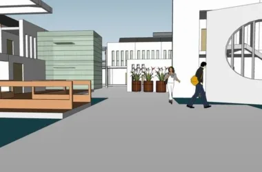 Modern Chinese Multi-Story Courtyard Hotel and Conference Center Model in SketchUp-BIM WORLD