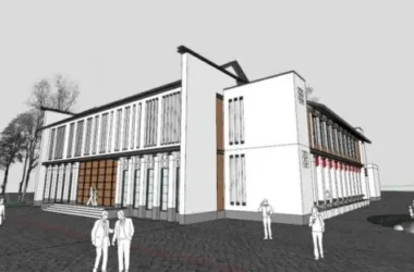 SketchUp Cultural Model: Multi-Story Modern Activity Center Architecture-BIM WORLD