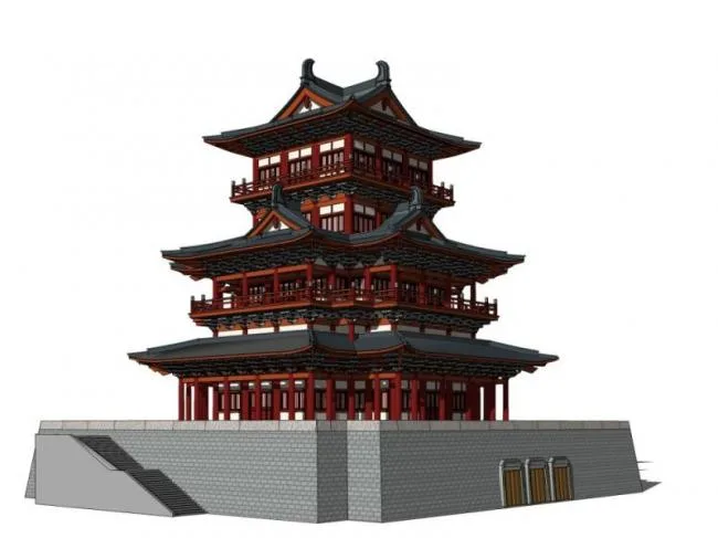 Sketchup Ancient Architecture Model | Multi story Attic, Chinese Style, Ancient Architecture
