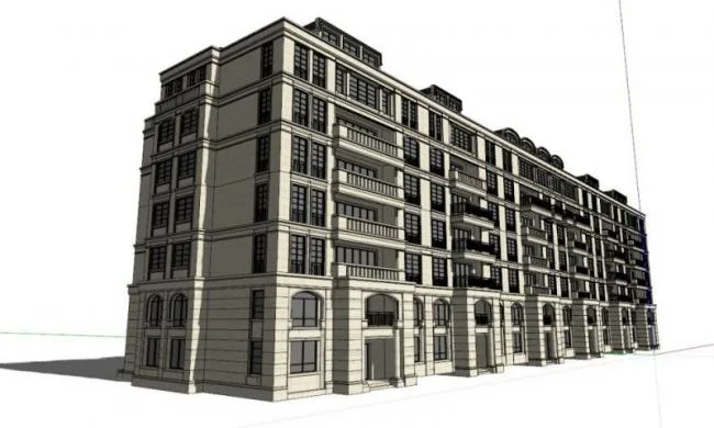 Classical Multi-Story Residential Model in SketchUp