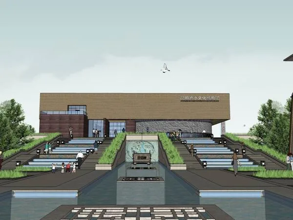 Sketchup Cultural Model | Multi story Kunming Chishui Cultural Museum, Cultural Architecture, Modern Style