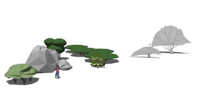 Sketchup Material Model | 2D Watercolor Tree, Plant Tree, Landscape Tree, Hand drawn Tree, Landscape Material Component