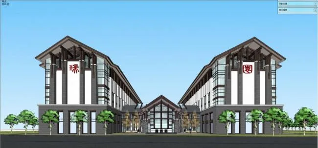 Sketchup Hotel Model | Multi story Hotel, Chinese Style