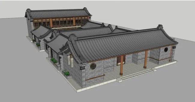 Sketchup Residential Model | Courtyard, Chinese Style