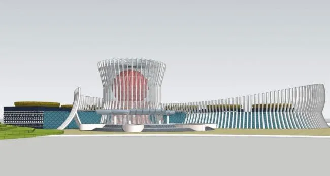 Sketchup Cultural Model | Multi story Guangxi Characteristic Bronze Drum Museum, Exhibition Hall, Exhibition Center, Cultural Architecture, Modern Style