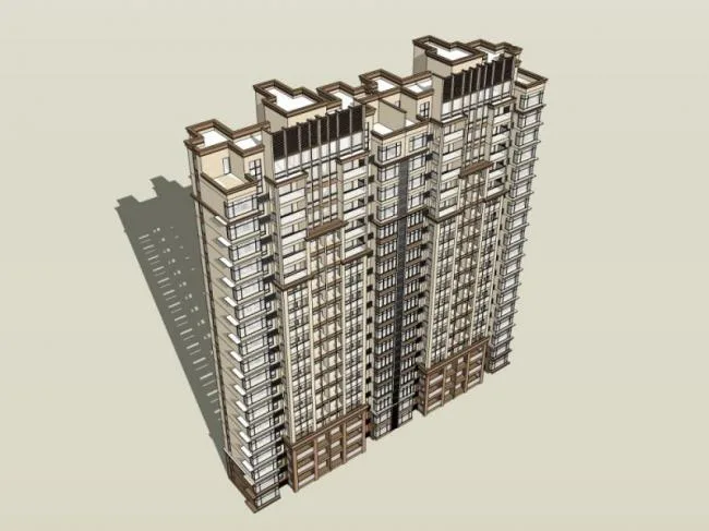 Sketchup Residential Model | High rise Residential Buildings, Residential Buildings, Classical Style