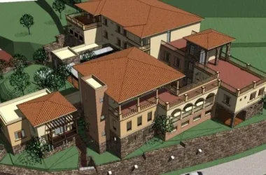 SketchUp Hotel Model: Multi-Story Classical Tuscan Residence-BIM WORLD