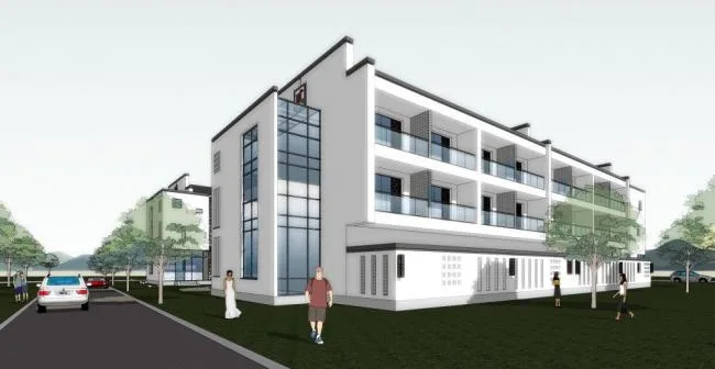 Sketchup Residential Model | Multi story Residence, New Chinese Style, Residential Architecture