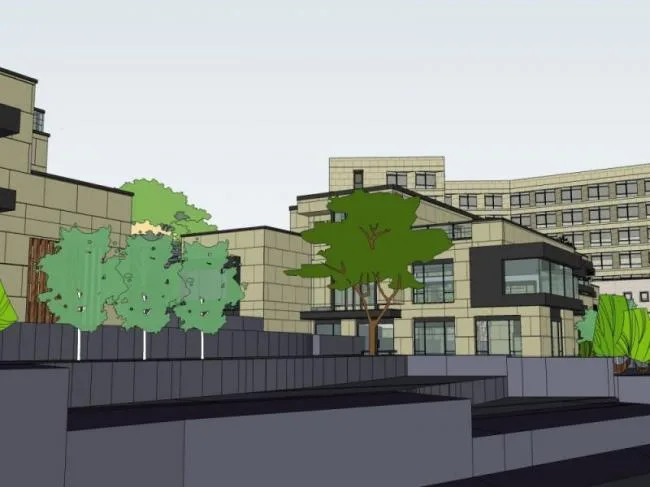Sketchup Hotel Model | Multi story Resort Hotel Cluster, Modern Style