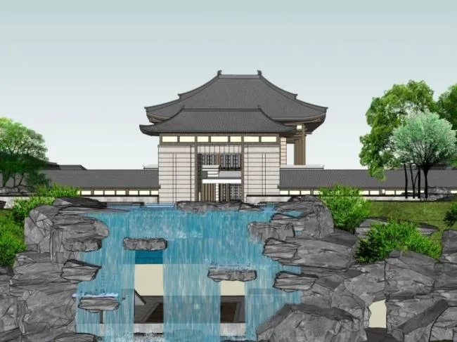 Sketchup Landscape Model | Garden Landscape, Courtyard Landscape, Chinese Style