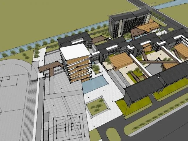 Sketchup School Model | Multi story School Campus, Educational Architecture, Modern Style