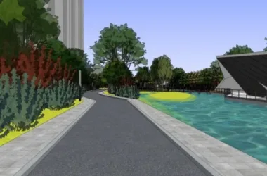Modern Waterfront Landscape Design in SketchUp-BIM WORLD