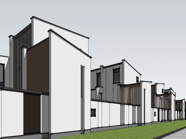 Sketchup Villa Model | Villa, New Chinese Style