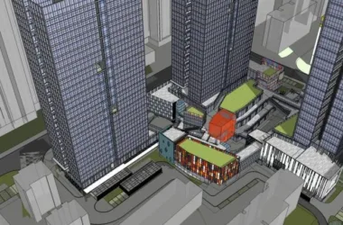 SketchUp Complex Model: Modern High-Rise Office, Hotel, and Commercial Podium Design-BIM WORLD