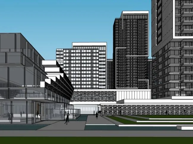 Sketchup Complex Model | Super high-rise commercial complex, office hotel, modern style
