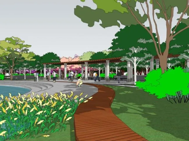 Sketchup Landscape Model | Road Landscape, Street Park Landscape, Modern Style