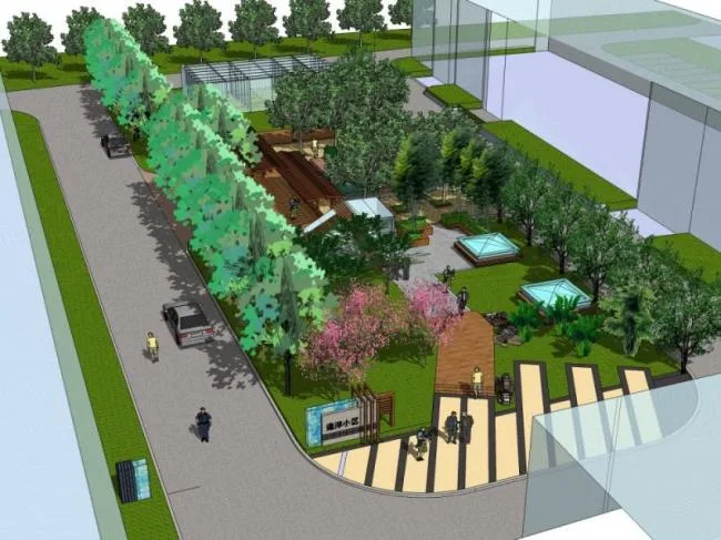 Sketchup Landscape Model | Interior Landscape, Modern Style