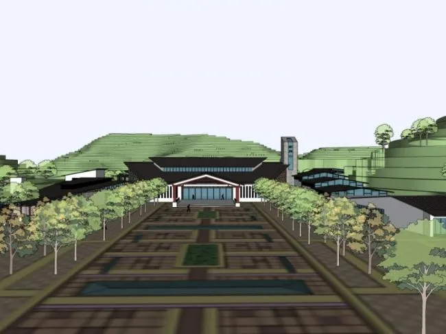 Sketchup Office Model | Visitor Reception Center, Lower Floor, Modern Style