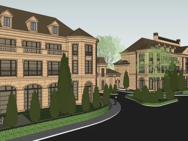 Sketchup Business Model | Multi story commercial building, European classical style