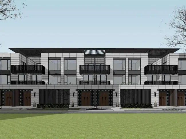 Sketchup Villa Model | Multi row Villa, Modern Chinese Style
