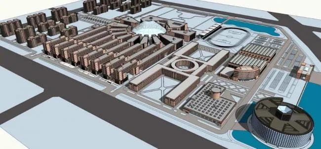 Lumei New Multi-Story University Campus Model | Modern Educational and Teaching Buildings in SketchUp