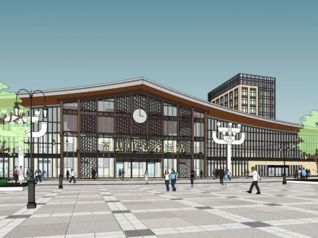 Sketchup Station Road Bridge | Multi story Bus Station, Modern Style