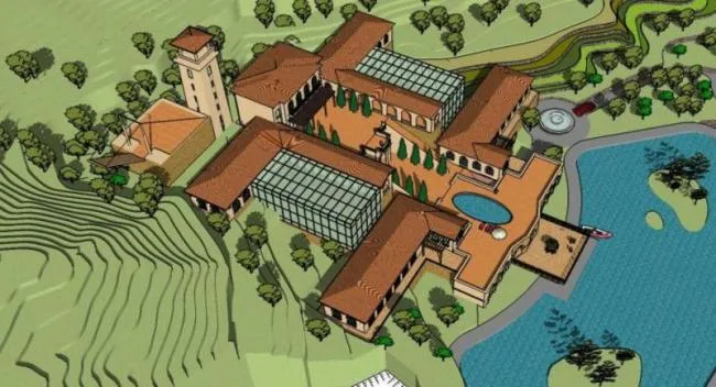 Classical Multi-Story Hotel Model in SketchUp