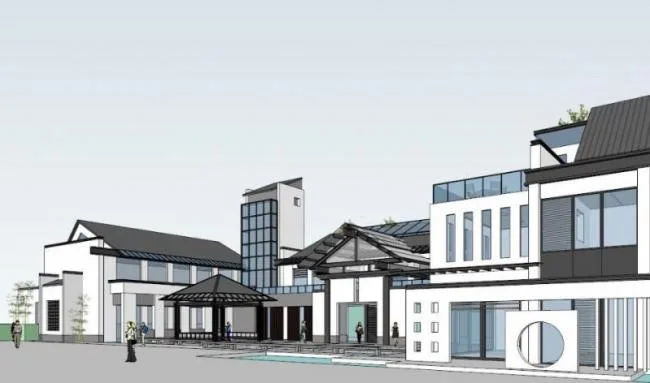 Sketchup Cultural Model | Multi story Exhibition Hall, Cultural Architecture, Chinese Style