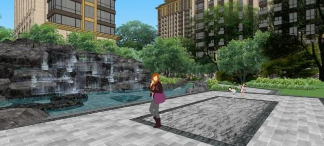 Sketchup Landscape Model | Community Landscape, Residential Landscape, Modern Style