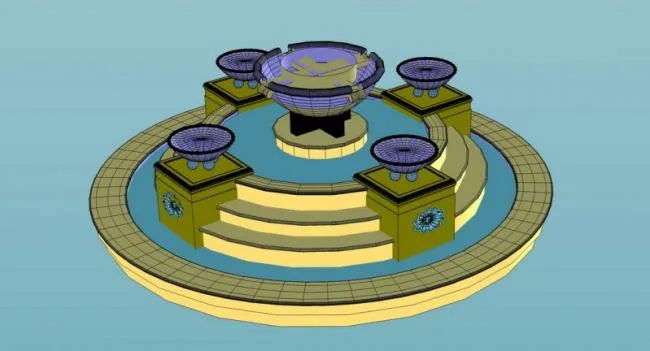 SketchUp Material Model for European Water Fountain Landscape Sculpture Components